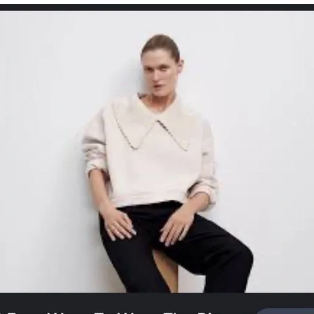 Zara Knit Collar Sweatshirt